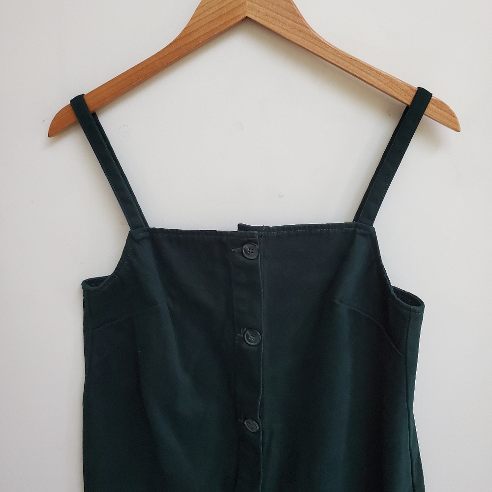 ASOS Green Button-Front Mini Dress - Picture 4 of 8